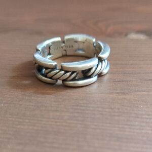 David Yurman Silver Men's Band with Rope Detail